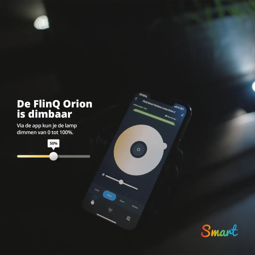 FlinQ Orion Smart Solar Wandlamp - Zwart