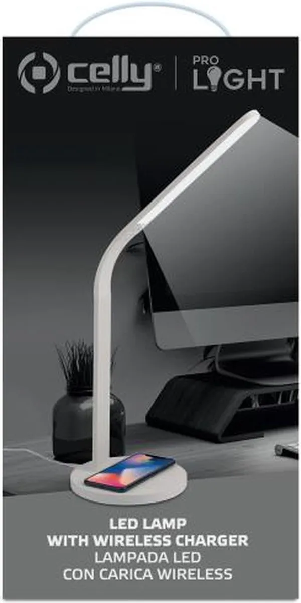 Celly LED-bureaulamp met draadloos laadstation - Wit licht