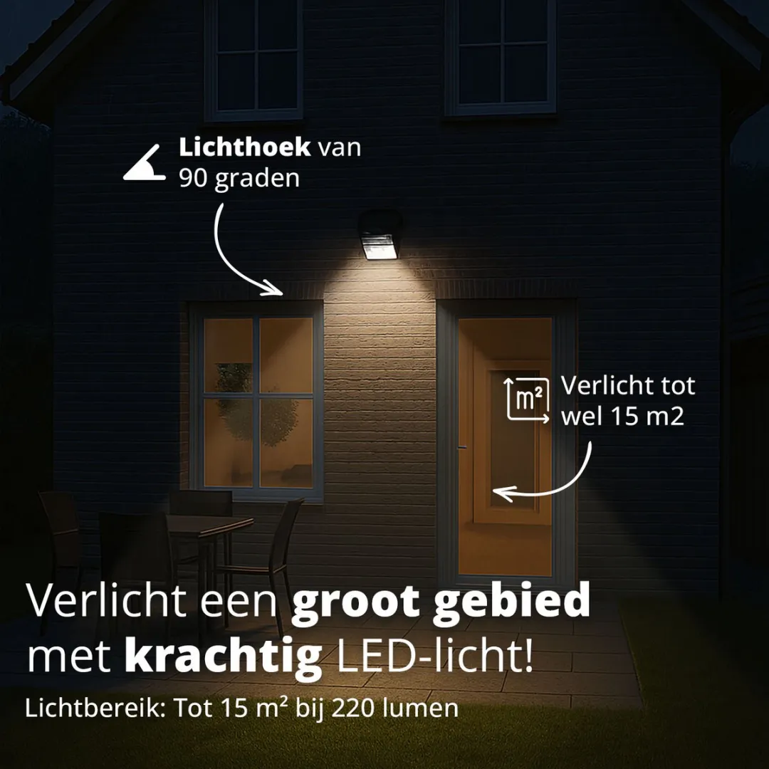 FlinQ Geisha 4-Pack Zonne Wandlamp Buiten - 2W - Zwart - afbeelding 6 van 6