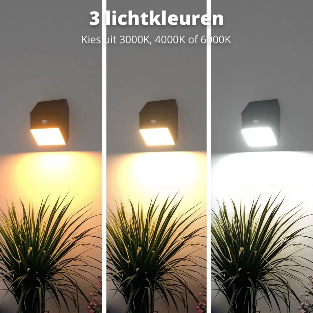 FlinQ Solar TwistCube 2-pack - Zonne Wandlamp Buiten 2W - Zwart - afbeelding 6 van 6