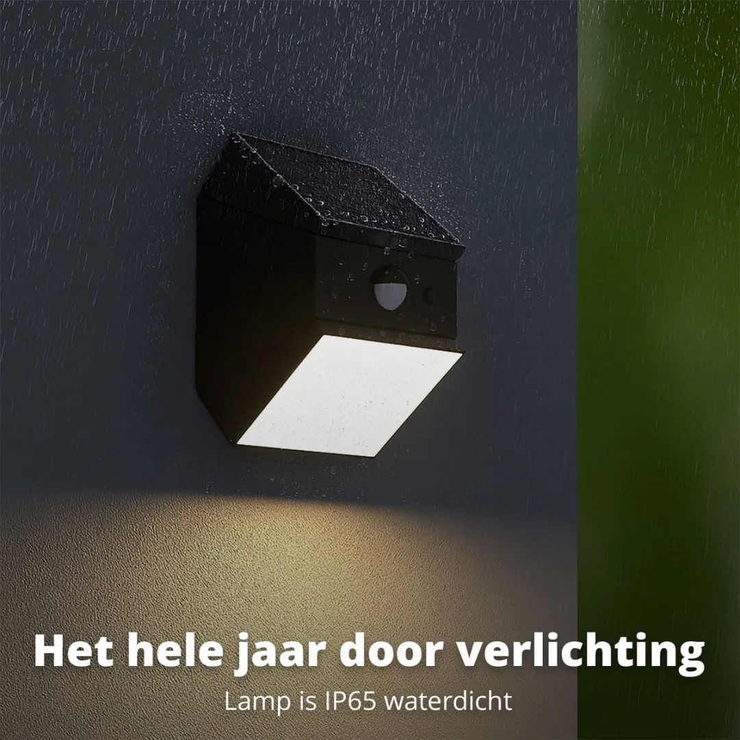 FlinQ Solar TwistCube 2-pack - Zonne Wandlamp Buiten 2W - Zwart