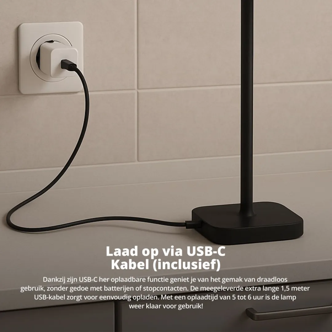 FlinQ Smart Tafellamp Lume - Zwart
