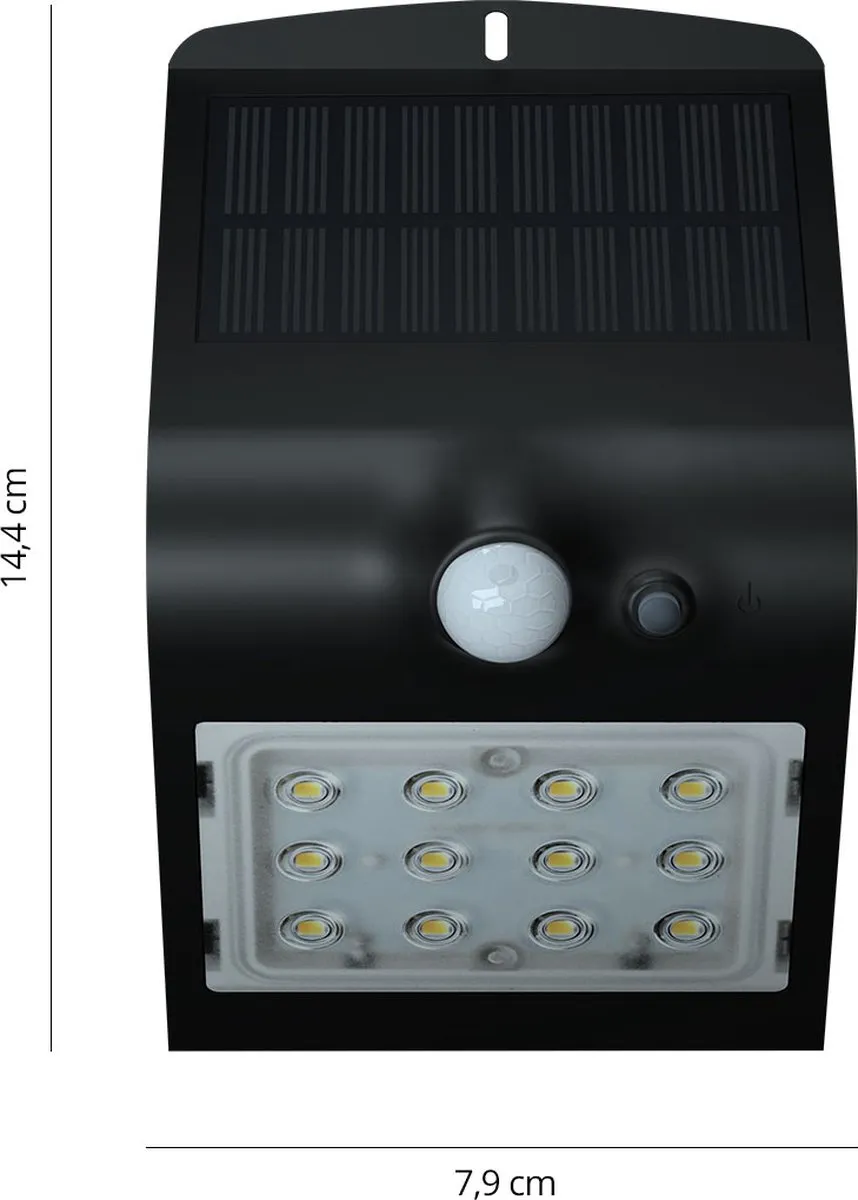 FlinQ Geisha Solar Wandlamp Buiten - Zwart