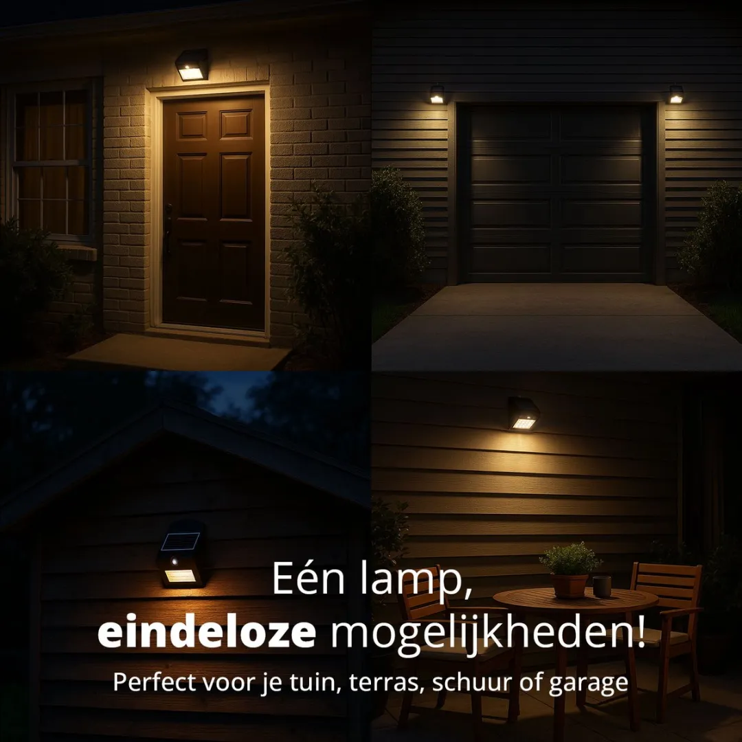 FlinQ Atalanta Solar Wandlamp Buiten 2W - Zwart