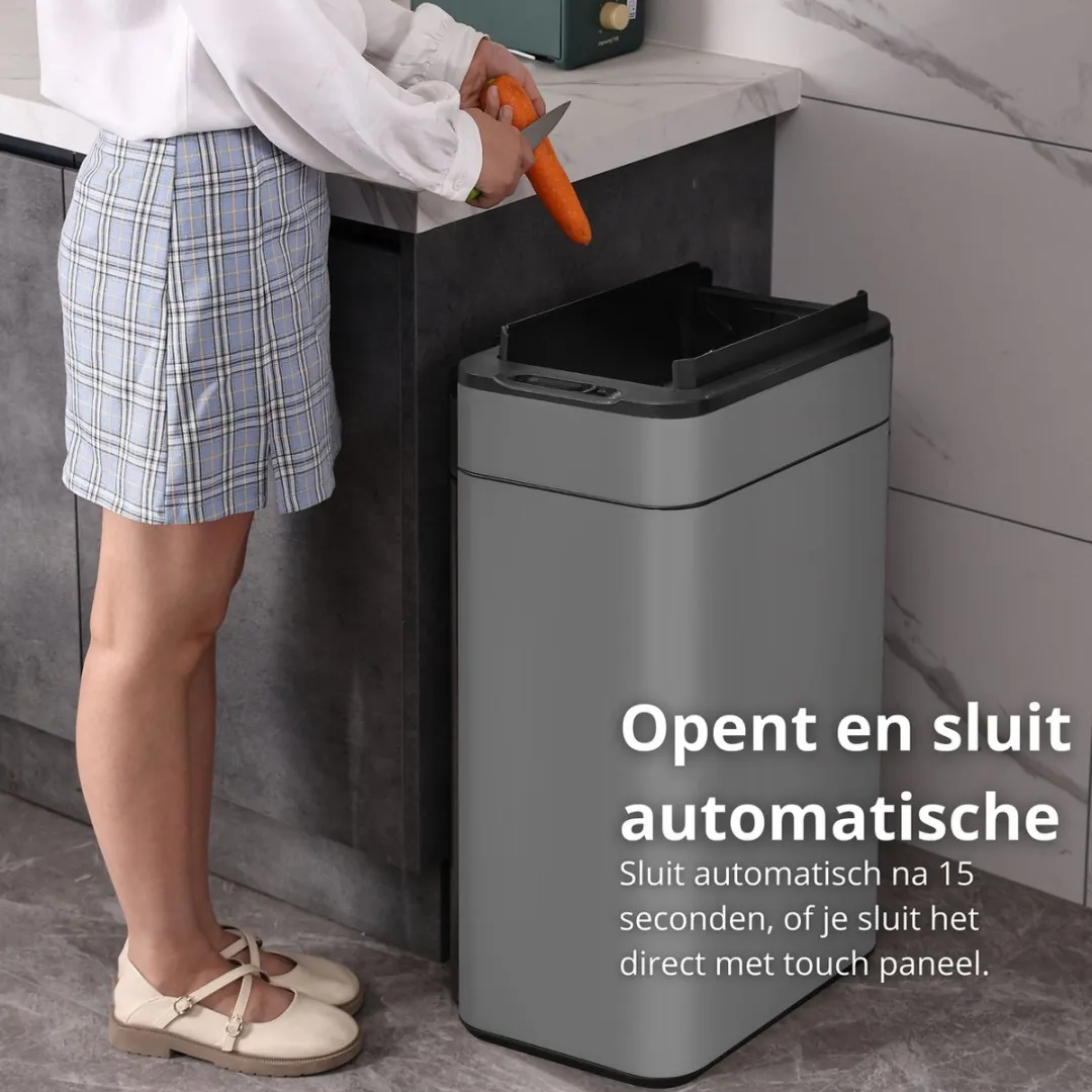 FlinQ Swing Sensor Prullenbak 60L - Antraciet