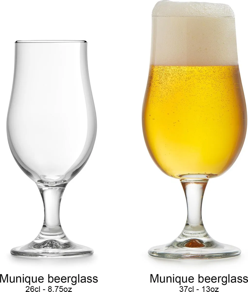 Libbey Munique Bierglas 37cl - 6 Stuks - Transparant