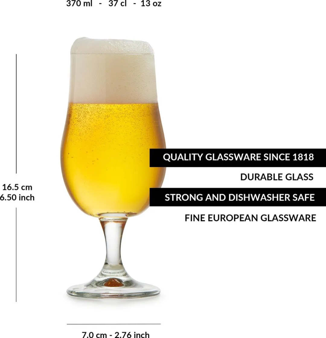 Libbey Munique Bierglas 37cl - 6 Stuks - Transparant