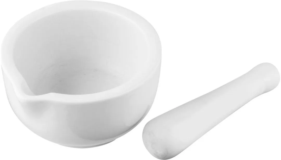 Fackelmann 45442 Vijzel en stamper - Porselein 11,5 cm Wit