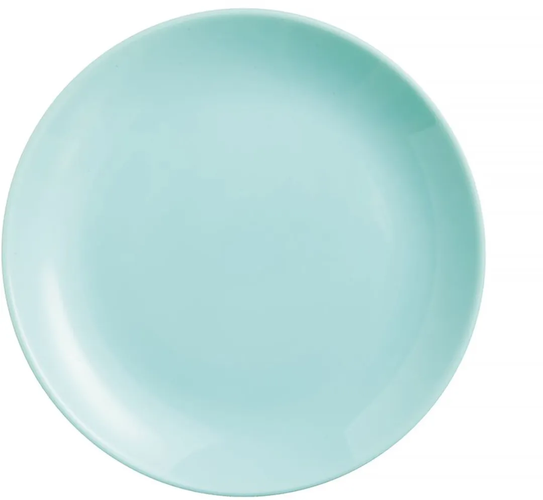 Luminarc Diwali Platte Bord 25cm - Helderblauw/Turquoise - 6 Stuks