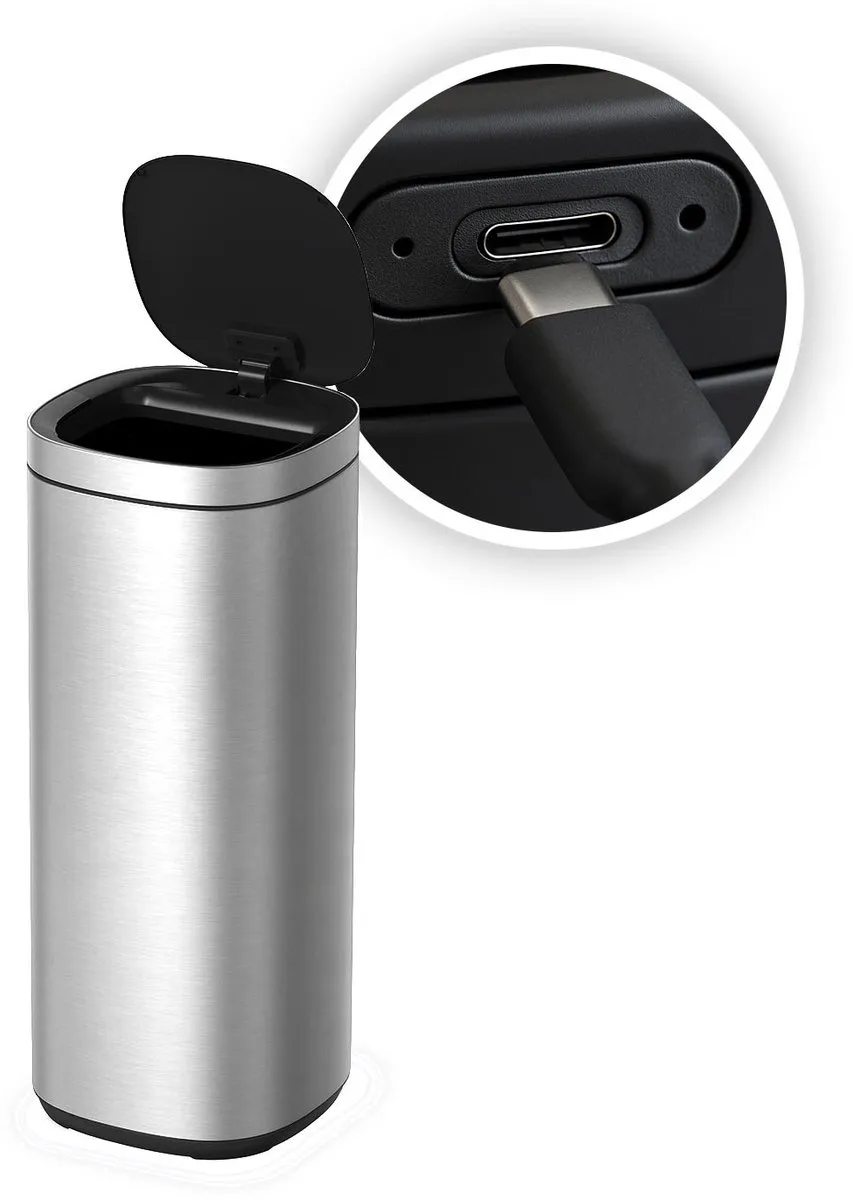 FlinQ Velo Oplaadbare Prullenbak 50L