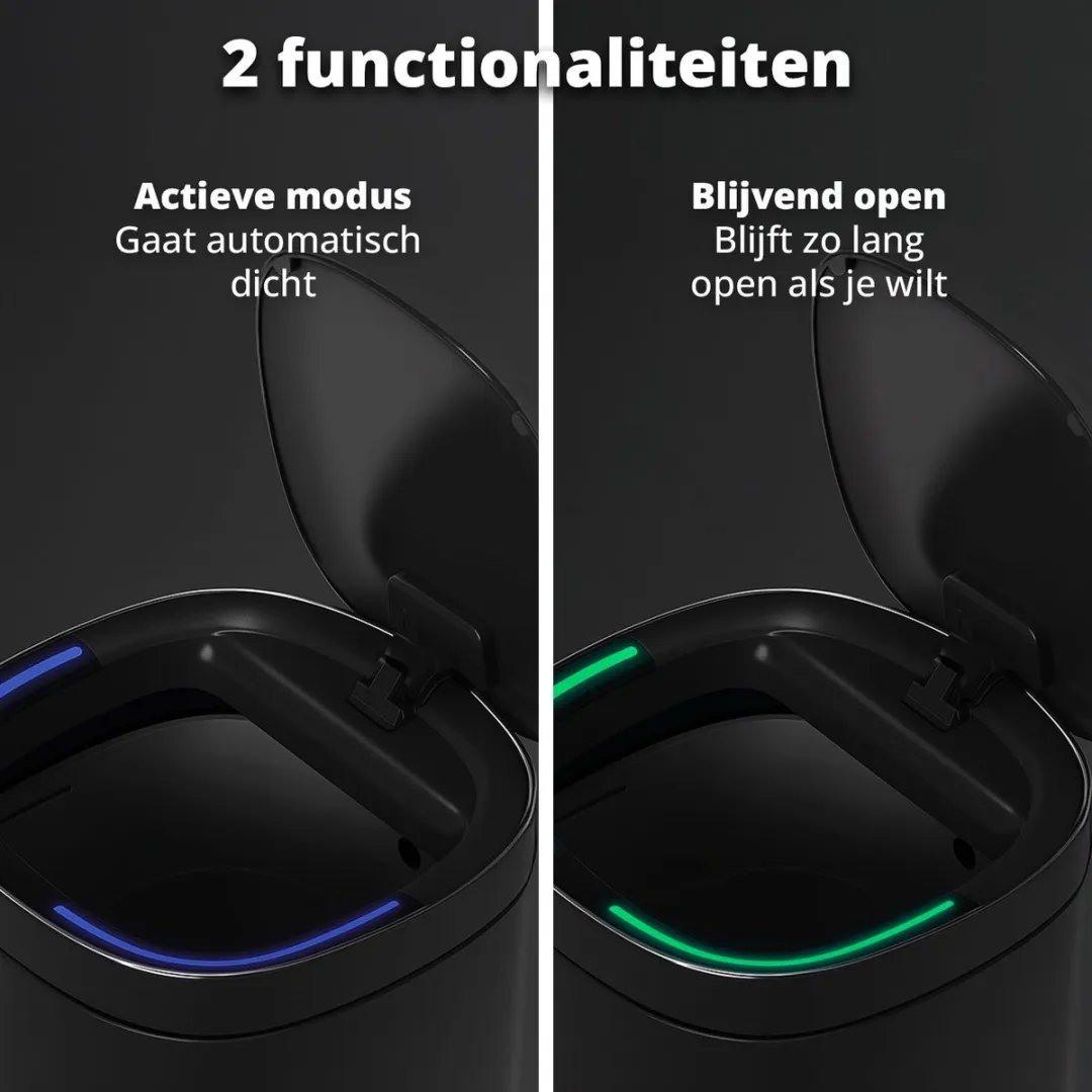 FlinQ Velo Oplaadbare Prullenbak 50L - Nikkel
