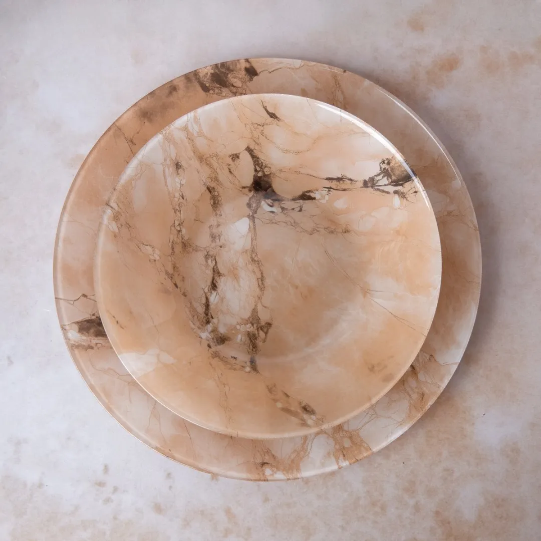 Luminarc Ash Marmer Diep Bord 20cm - Beige