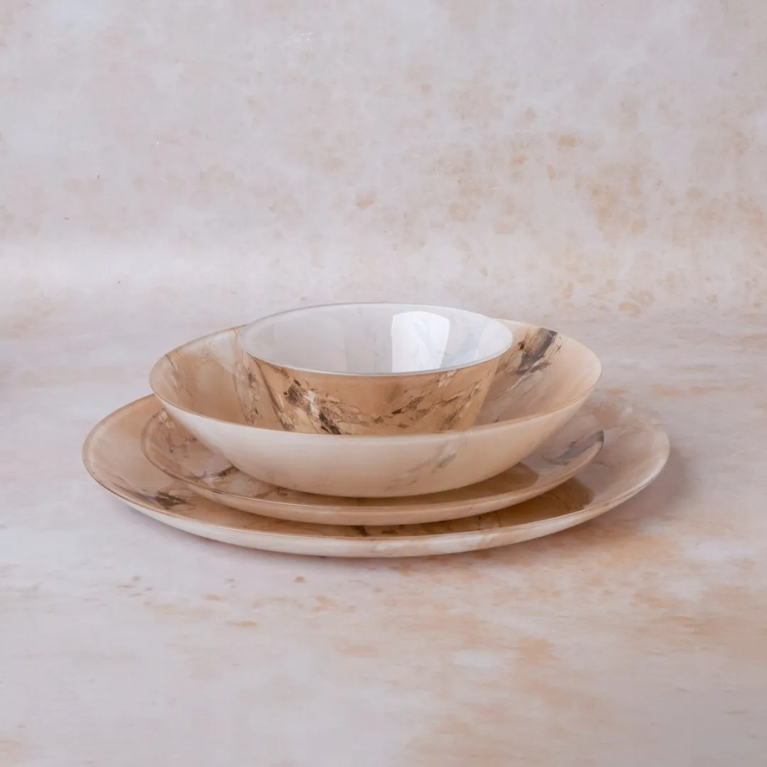 Luminarc Ash Marmer Diep Bord 20cm - Beige