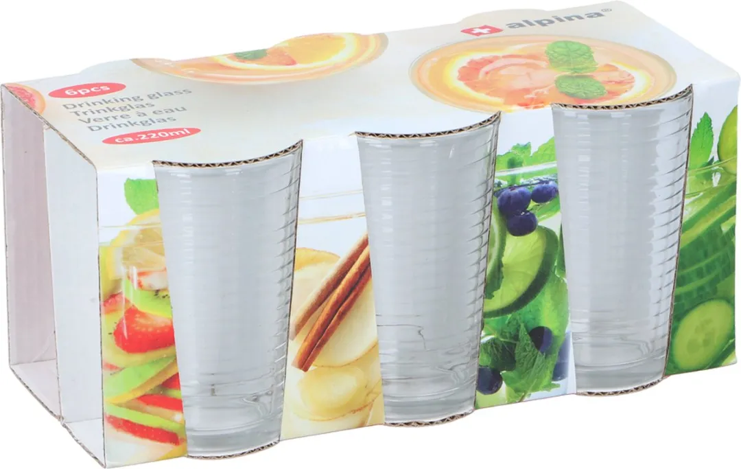 Alpina Waterglazen Set 6 Stuks - 220ml Transparant - afbeelding 6 van 6