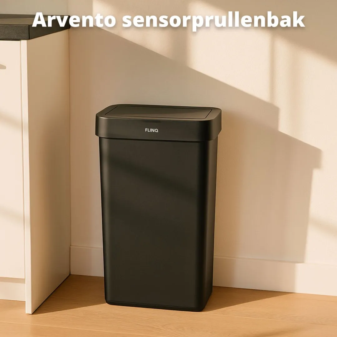 FlinQ Arvento Prullenbak - Vuilnisbak met Sensor en Softclose Deksel - Afvalbak voor Keuken en Kantoor - 50 Liter
