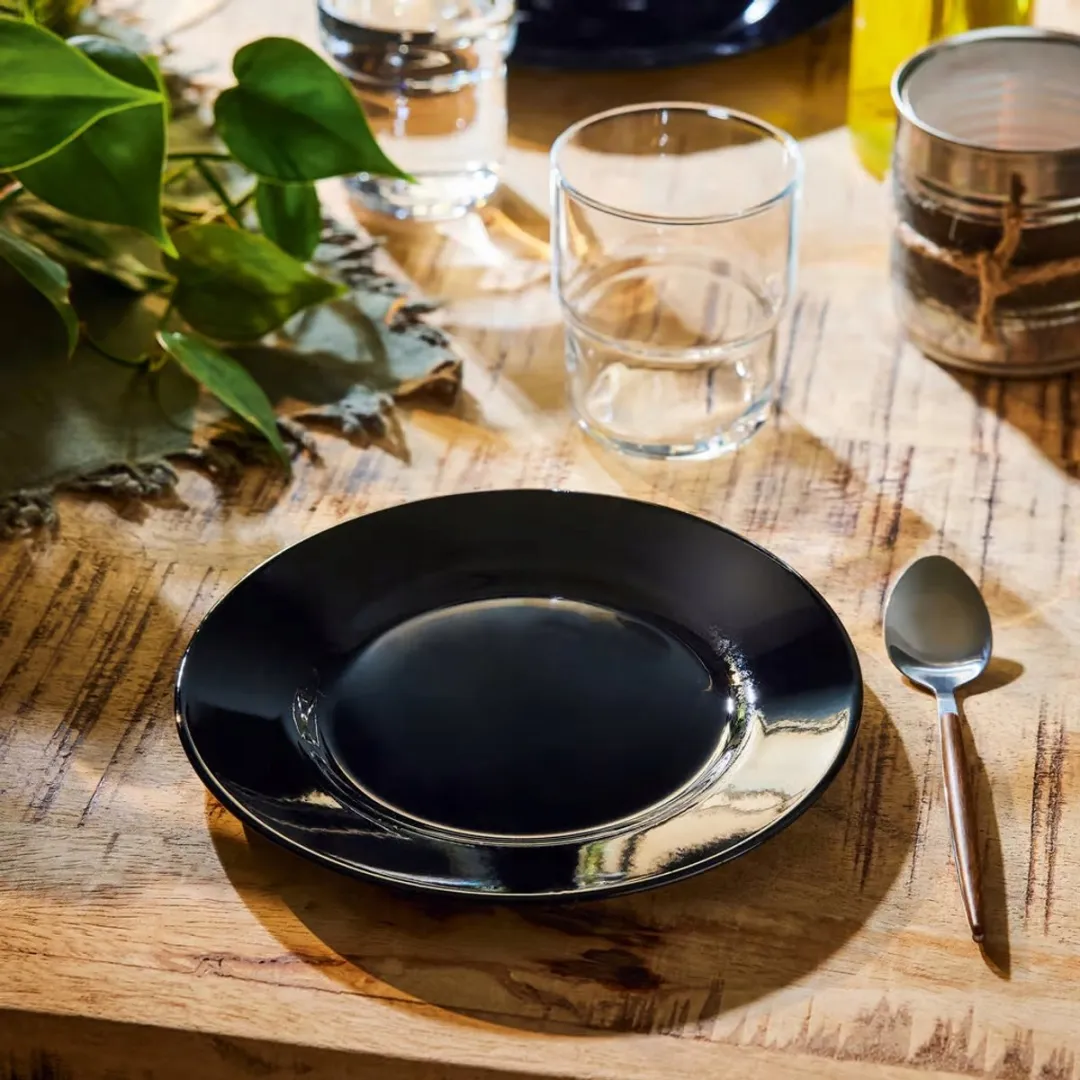 Luminarc Plumi Servies 18-delig - 6 Personen - Wit-Zwart