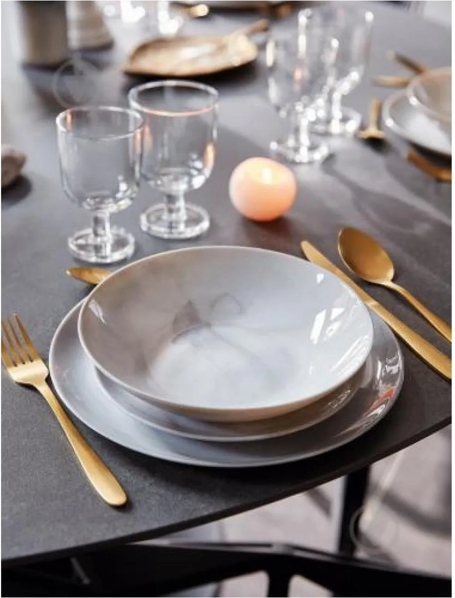Luminarc Diwali Marble Serviesset 19-delig - 6 Personen - Graniet Marmer Look - afbeelding 6 van 6