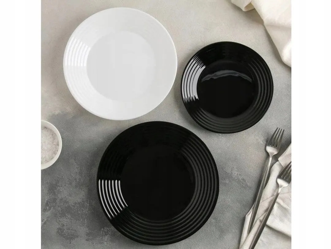 Luminarc Harena Servies 6 Personen - 38-delig Zwart/Wit - afbeelding 3 van 5