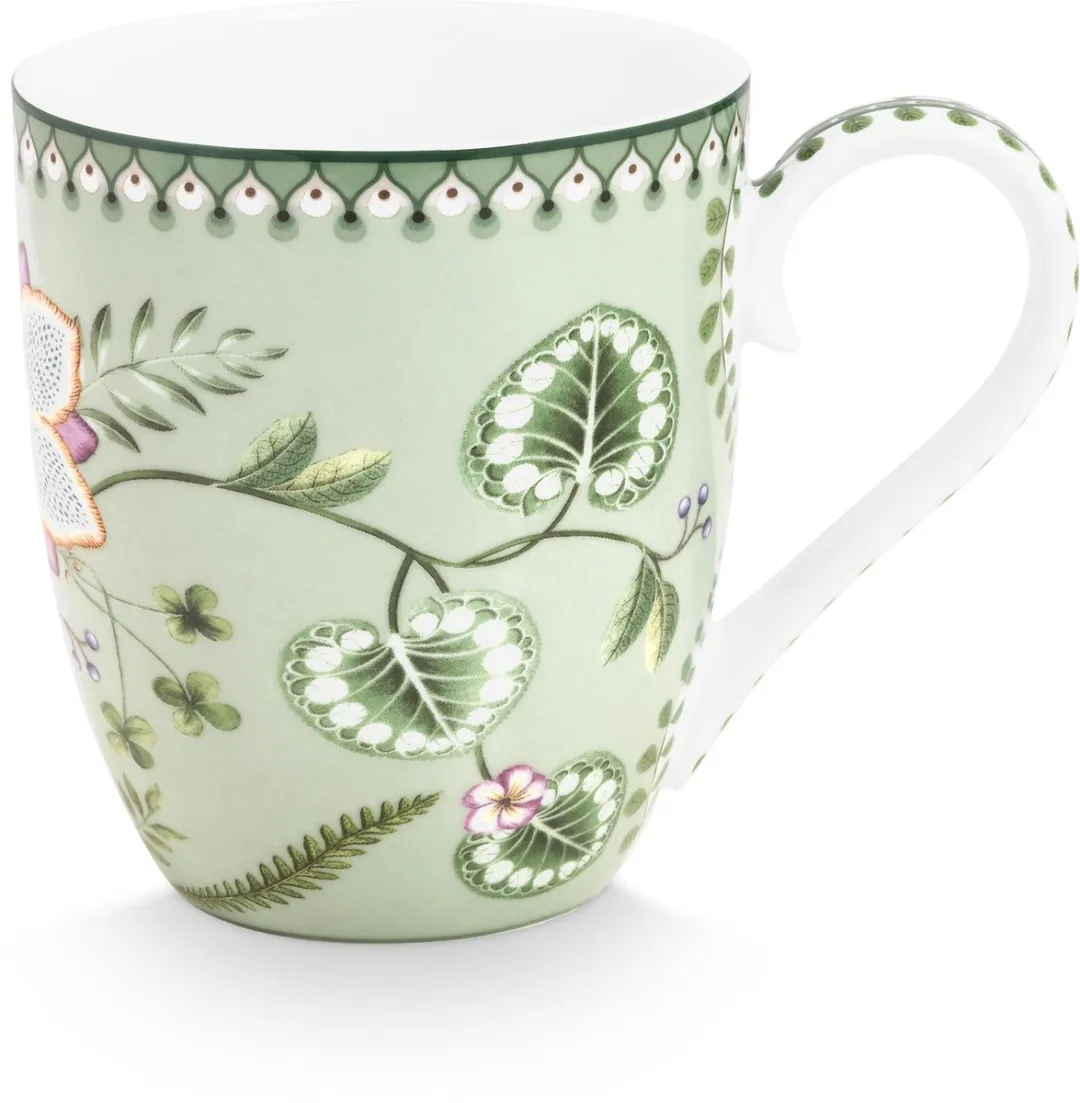 Pip Studio Lily & Lotus Green Mok 450ml - Porselein - Groen