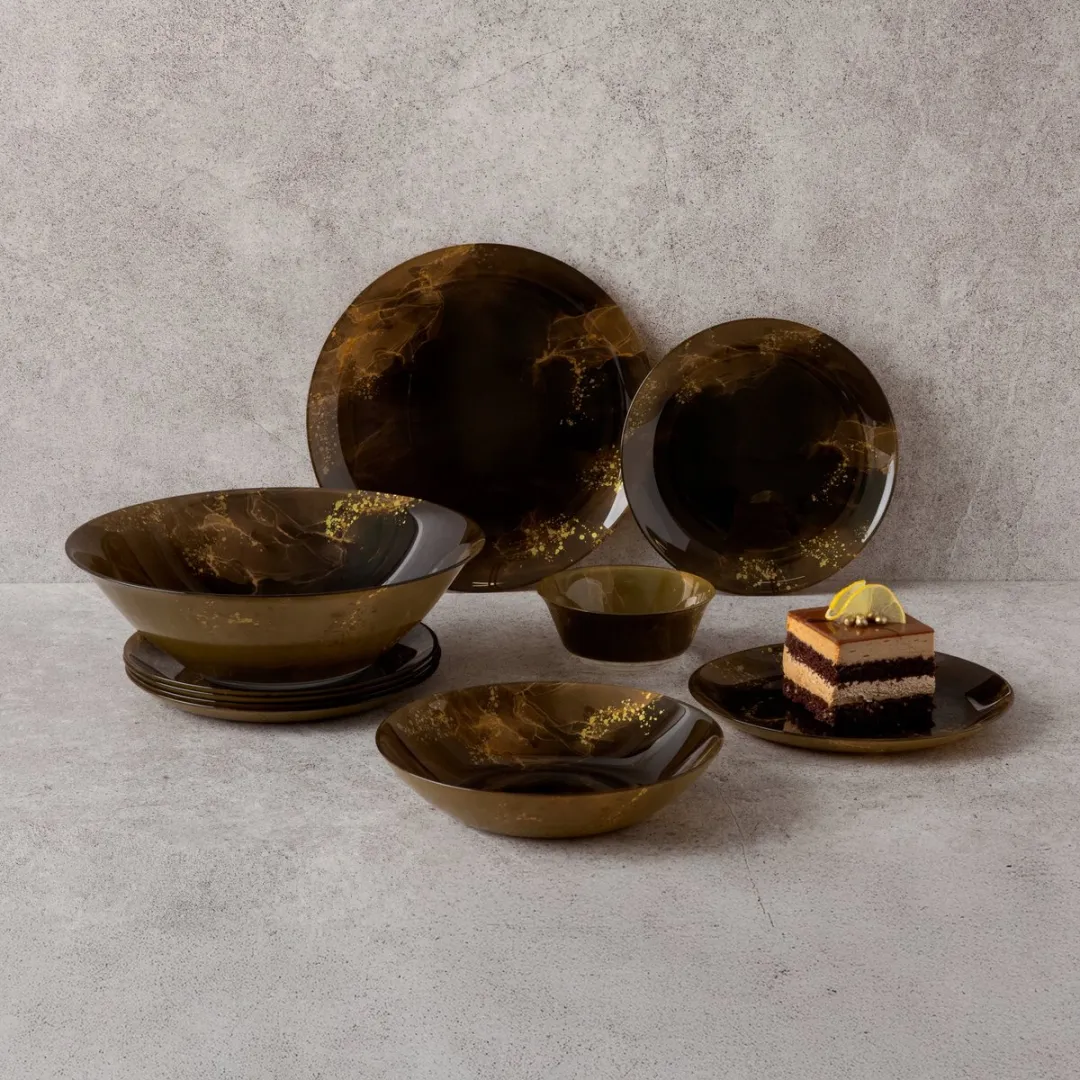 Luminarc Metavox Serviesset 6 Personen - 19-delig - Black/Gold - afbeelding 3 van 3