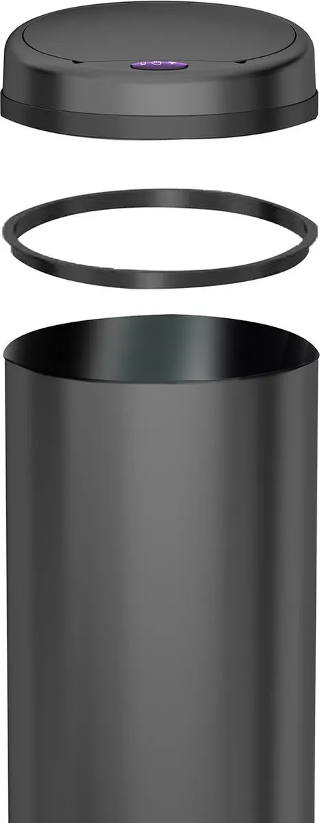 FlinQ Peak Prullenbak 50L - Sensor Softclose - Zwart