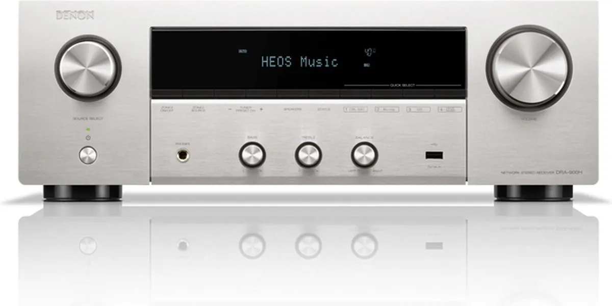 Denon - DRA-900H - AV Receiver met 2.2 Kanalen, 175 Watt per Kanaal, HEOS® Built-In en Bluetooth - Zilver