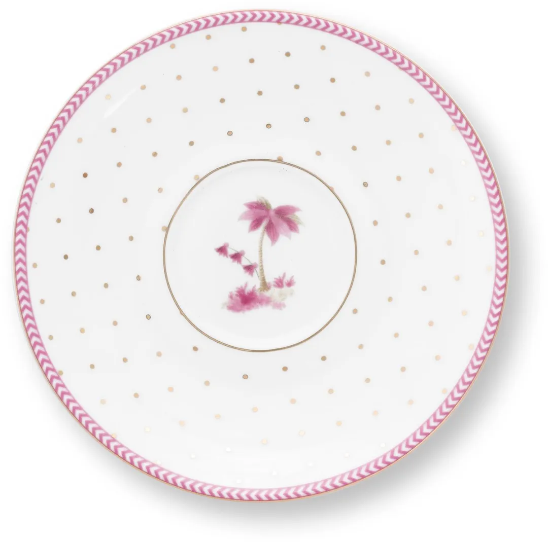 Pip Studio Jolie Dots Espresso Kop & Schotel - 120ml - Roze - 2 Stuks