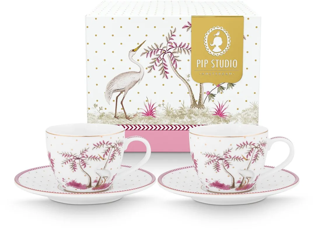 Pip Studio Jolie Dots Espresso Kop & Schotel
