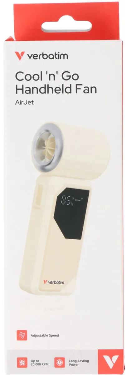 Verbatim Cool'n'Go AirJet Handventilator - Wit/Zilver - afbeelding 5 van 6