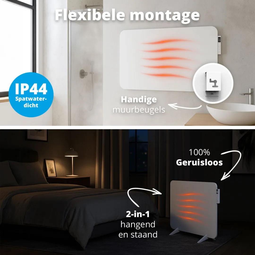 FlinQ Slimme Infrarood Verwarmingspaneel 450W - Wit