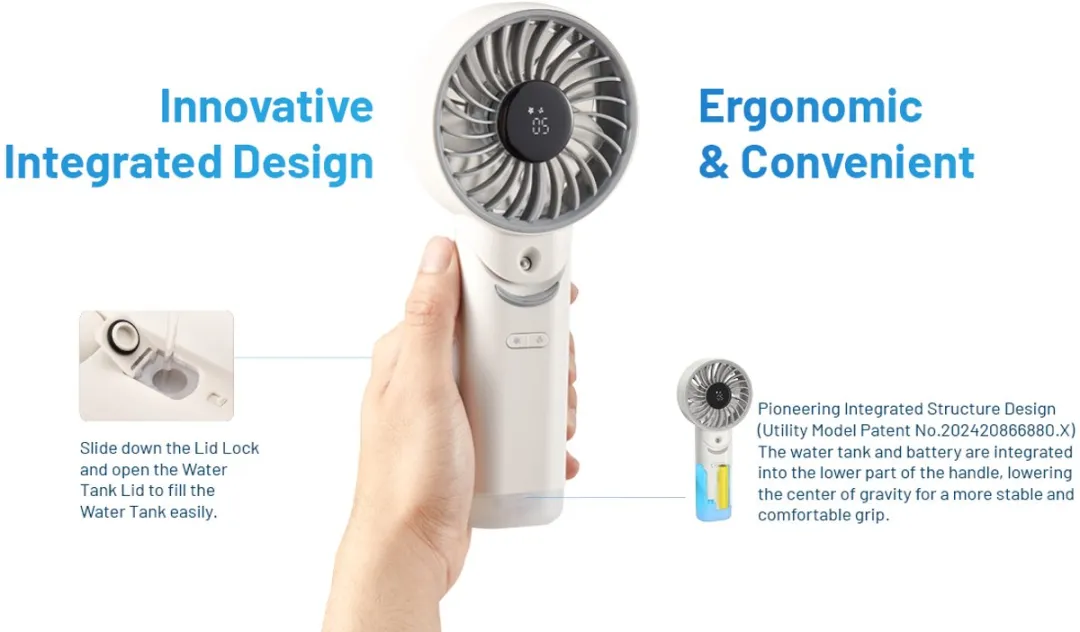 Nitecore izzCool 30 Oplaadbare Airco Ventilator - 5 Snelheden - Wit