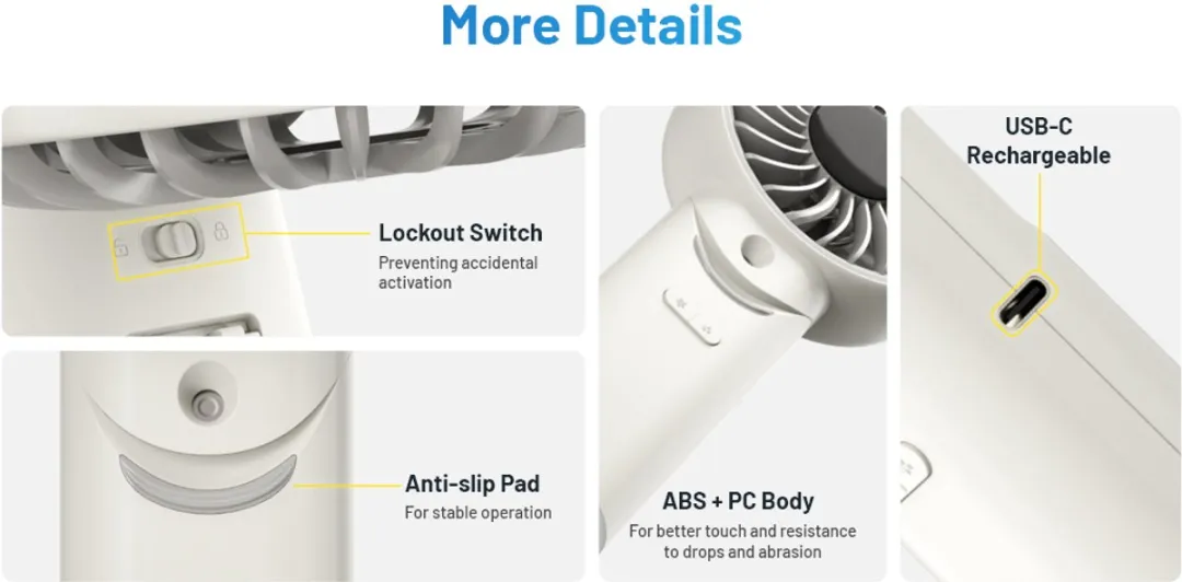 Nitecore izzCool 30 Oplaadbare Airco Ventilator - 5 Snelheden - Wit