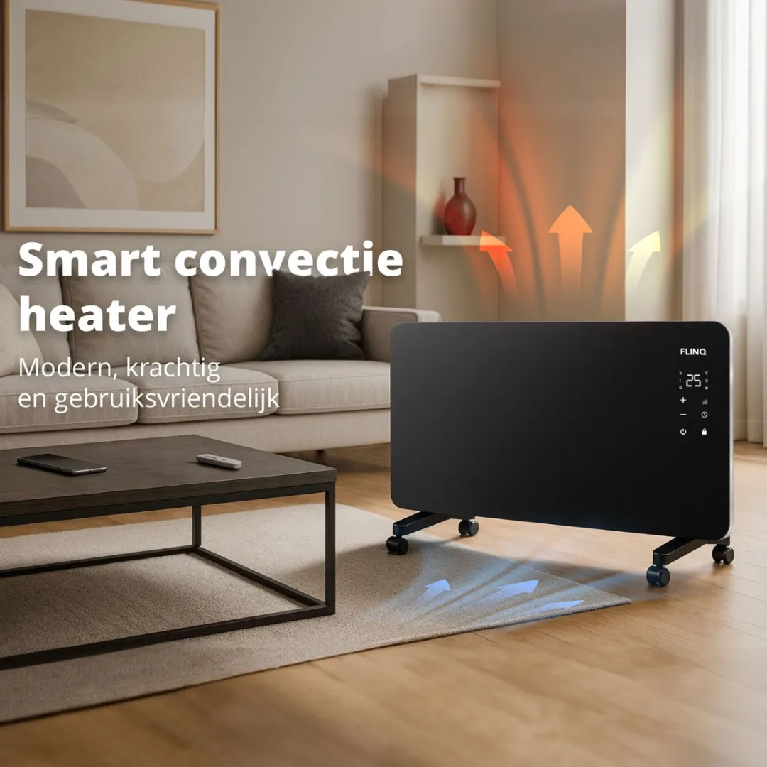 FlinQ Smart Convectorkachel 2000W - Zwart