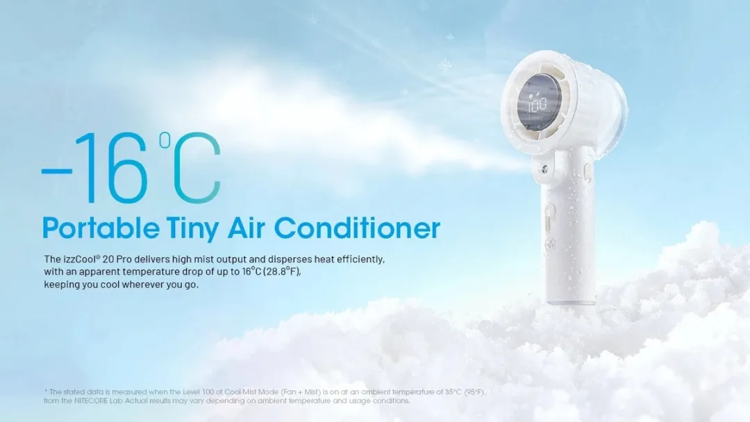 Nitecore izzCool 20 Pro Airco Ventilator - 100 Snelheden - Wit