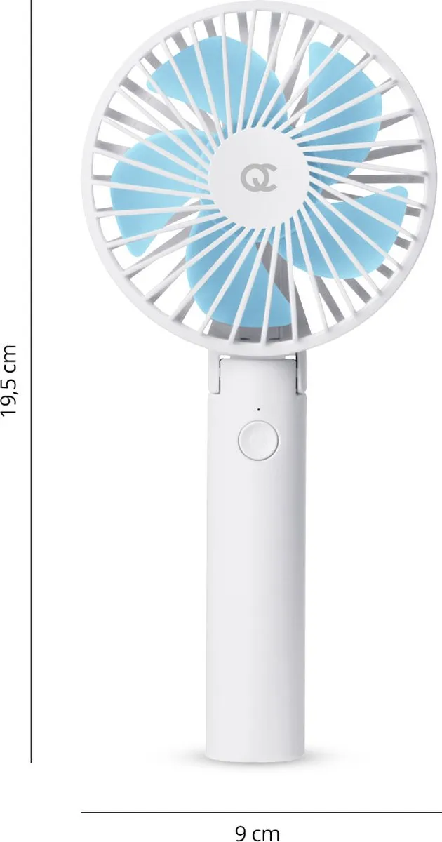 FlinQ Handventilator Mini Fan Oplaadbaar 5W - Wit/Blauw