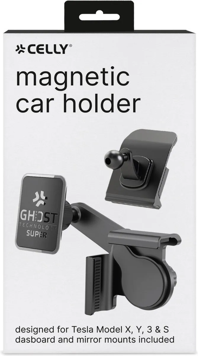Celly Ghost Super Smartphonehouder Tesla - 360° Draaibaar - Zwart - afbeelding 6 van 6