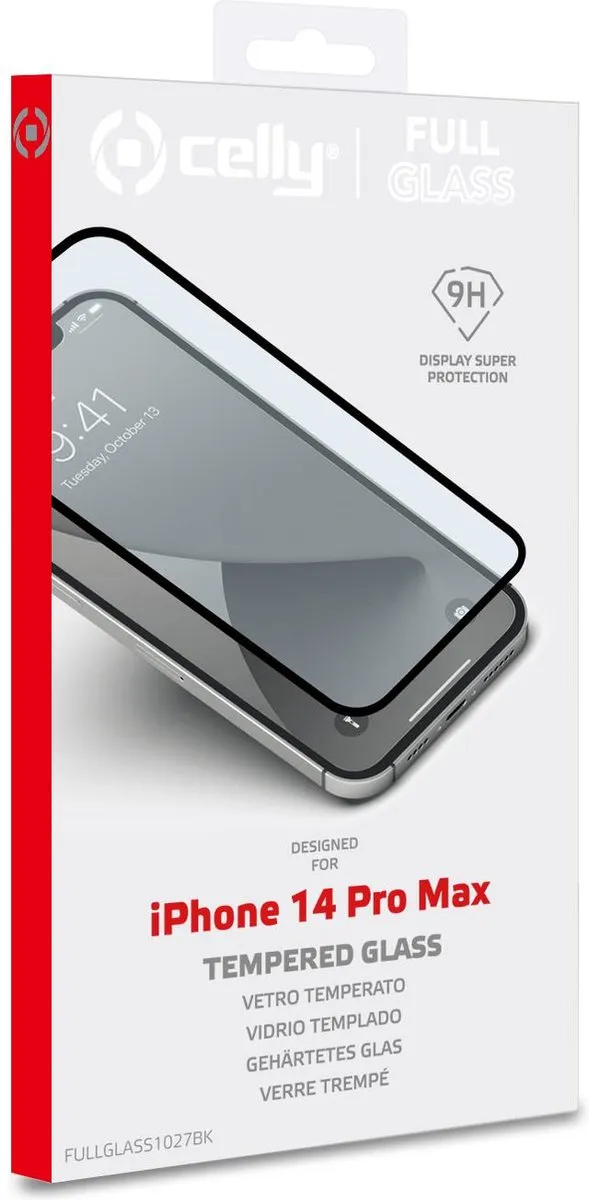 Celly iPhone 14 Pro Max Privacy Screen Protector - Zwart - afbeelding 6 van 6
