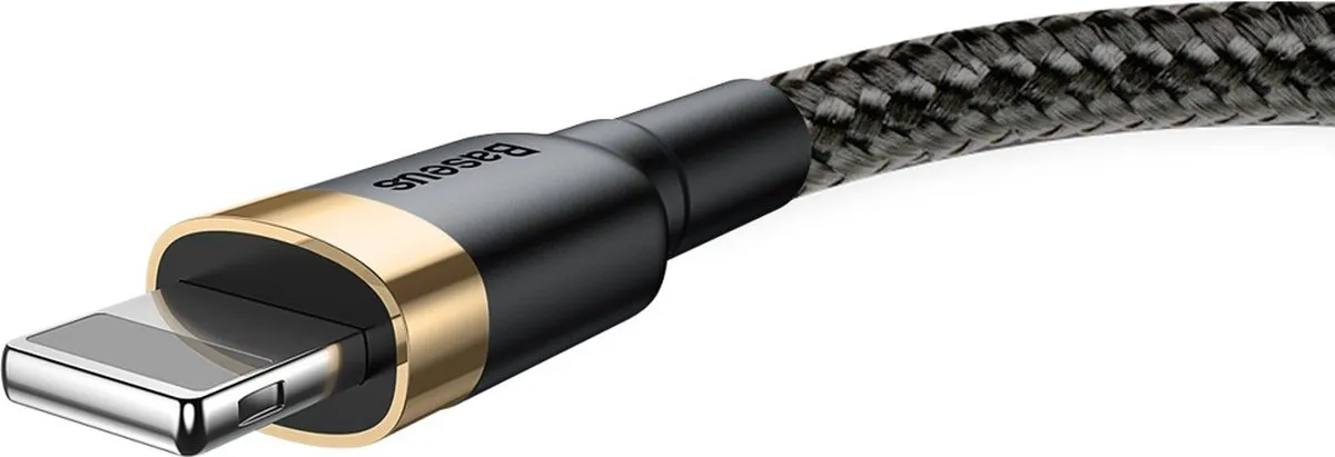 Baseus Cafule USB naar Lightning 1M - Nylon - Zwart/Goud