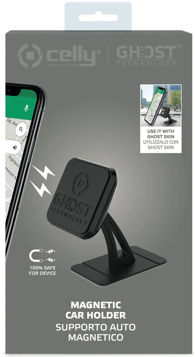 Celly Ghost Dash Mini Telefoonhouder - Magnetisch - Zwart