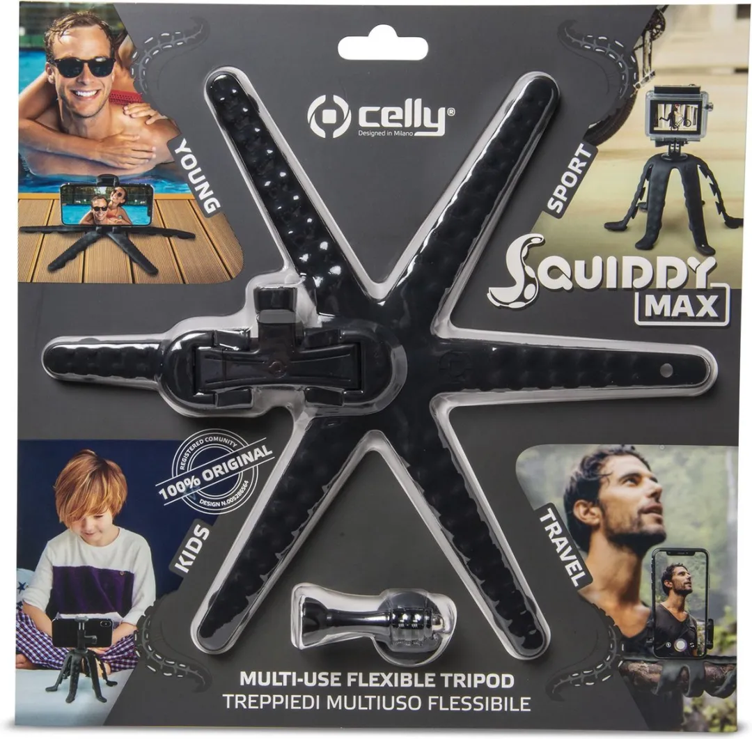 Celly Squiddymax Smartphonehouder - Universeel 8 inch - Zwart - afbeelding 6 van 6