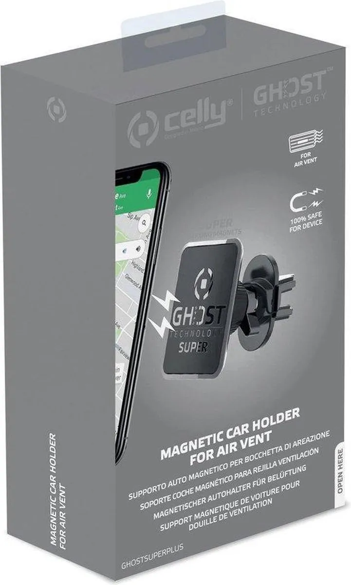 Celly Ghost Super Plus Telefoonhouder - Magnetisch 360° - 6.5" - Zwart