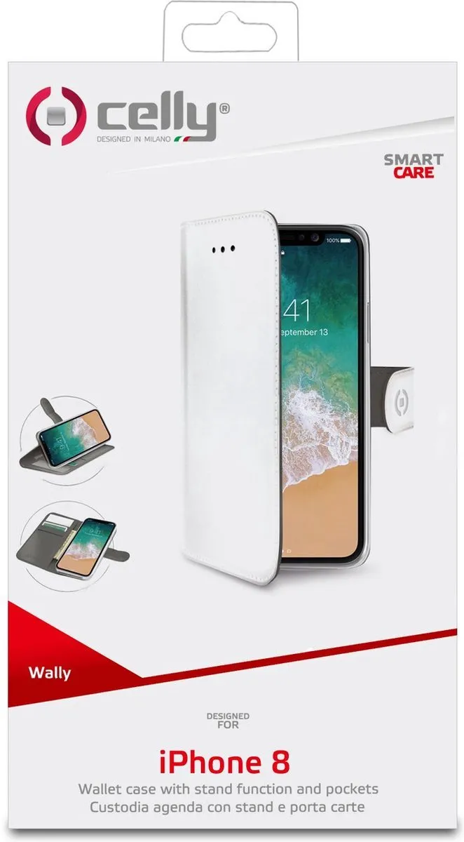 Celly Hoesje iPhone XS/X - 3 Pasjes - Wit