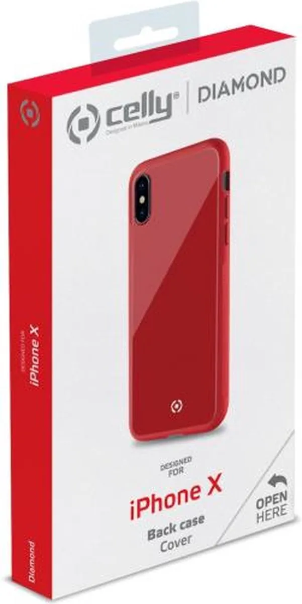 Celly Diamond Telefoonhoes iPhone Xs/X Rood - DIAMOND900RD - afbeelding 6 van 6
