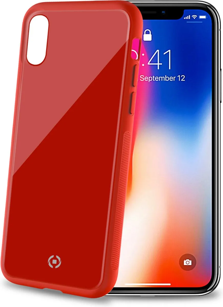 Celly Diamond Telefoonhoes iPhone Xs/X Rood