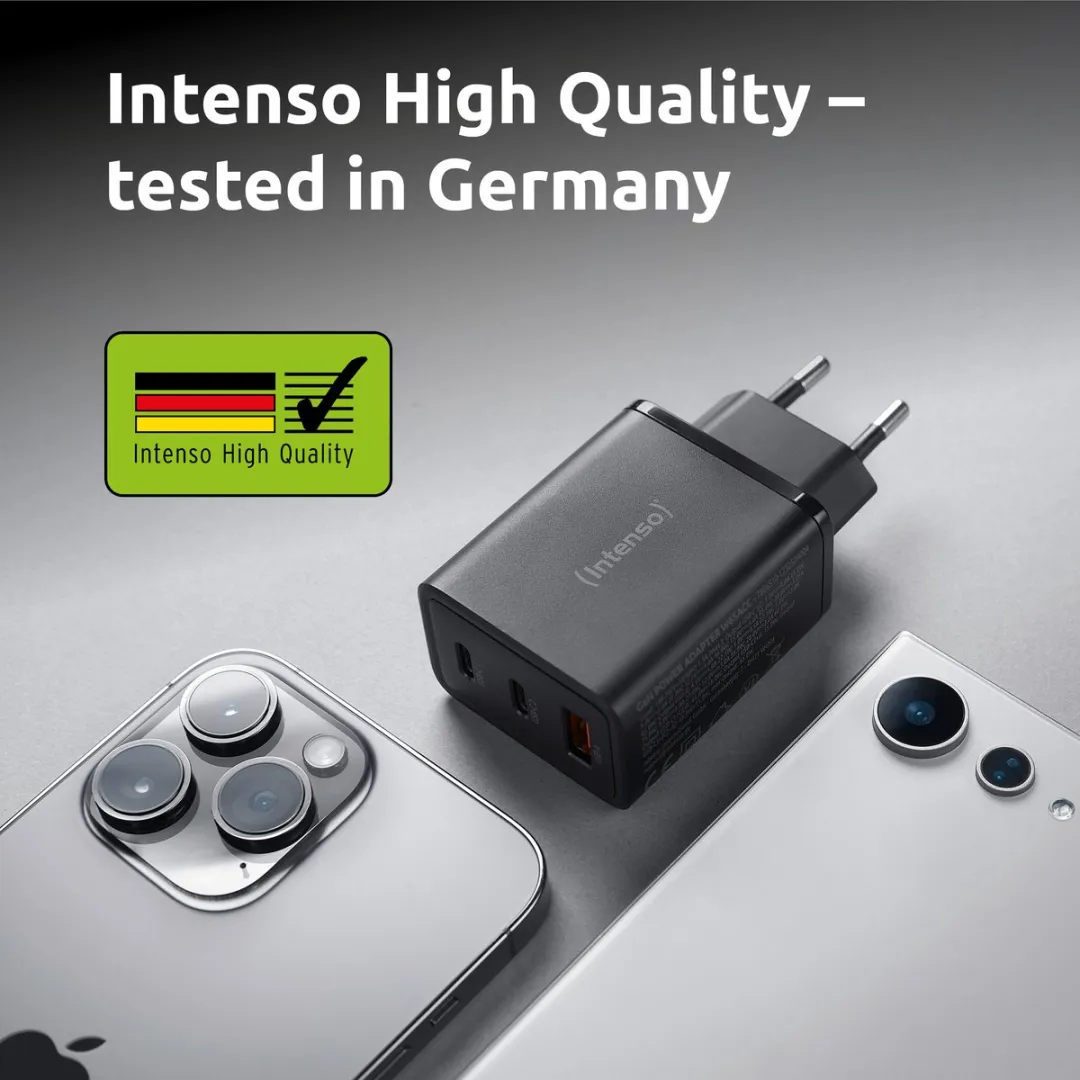 Intenso W65ACC GaN USB-oplader 65W - 1x USB-A 2x USB-C - Zwart