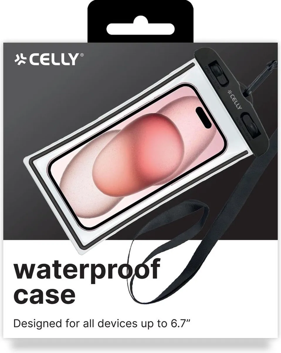 Celly SPLASHBAG24 Waterdichte Hoes 6,7" - Zwart