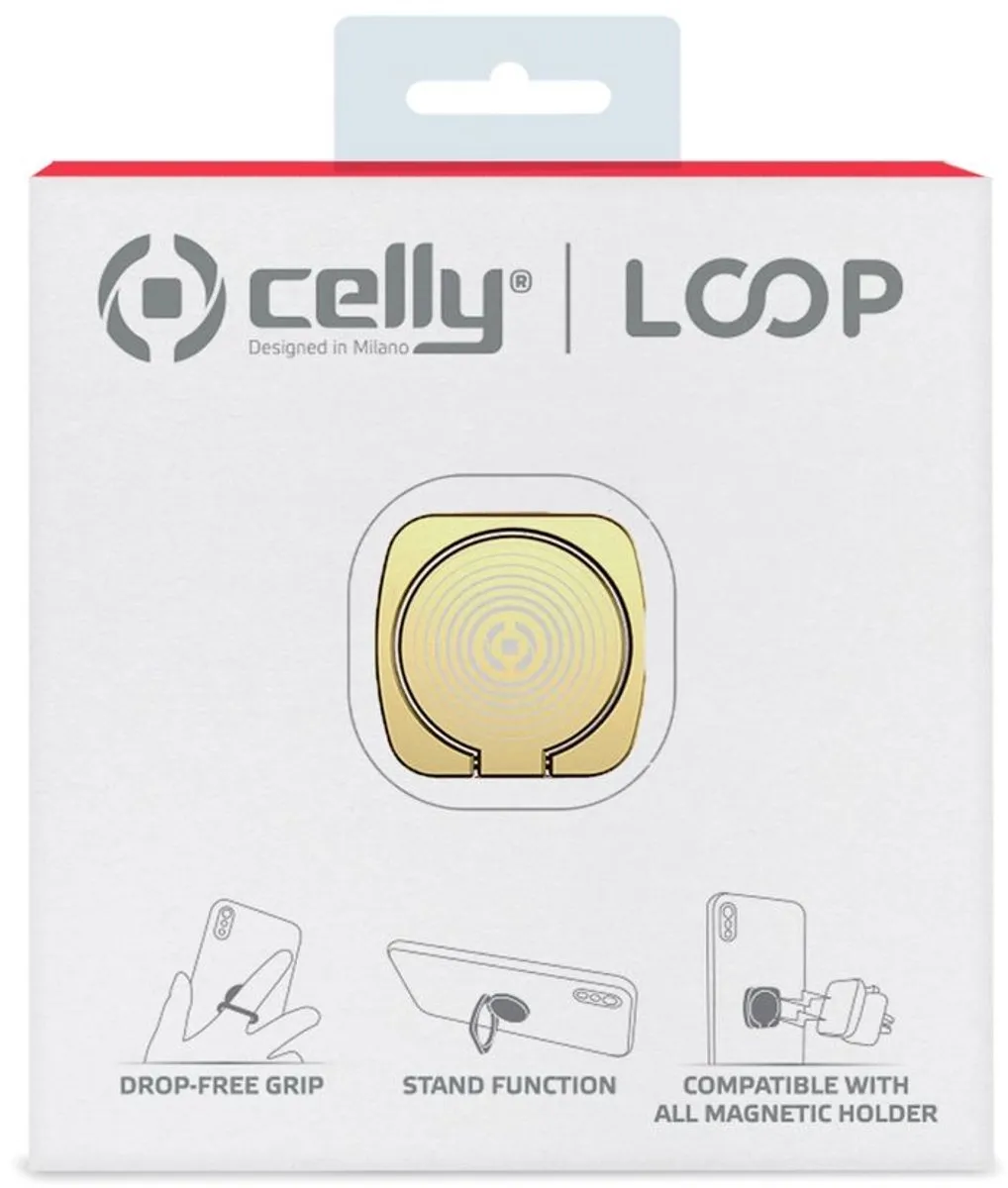 Celly Universele Smartphonehouder Loop 8021735745693 - Goud