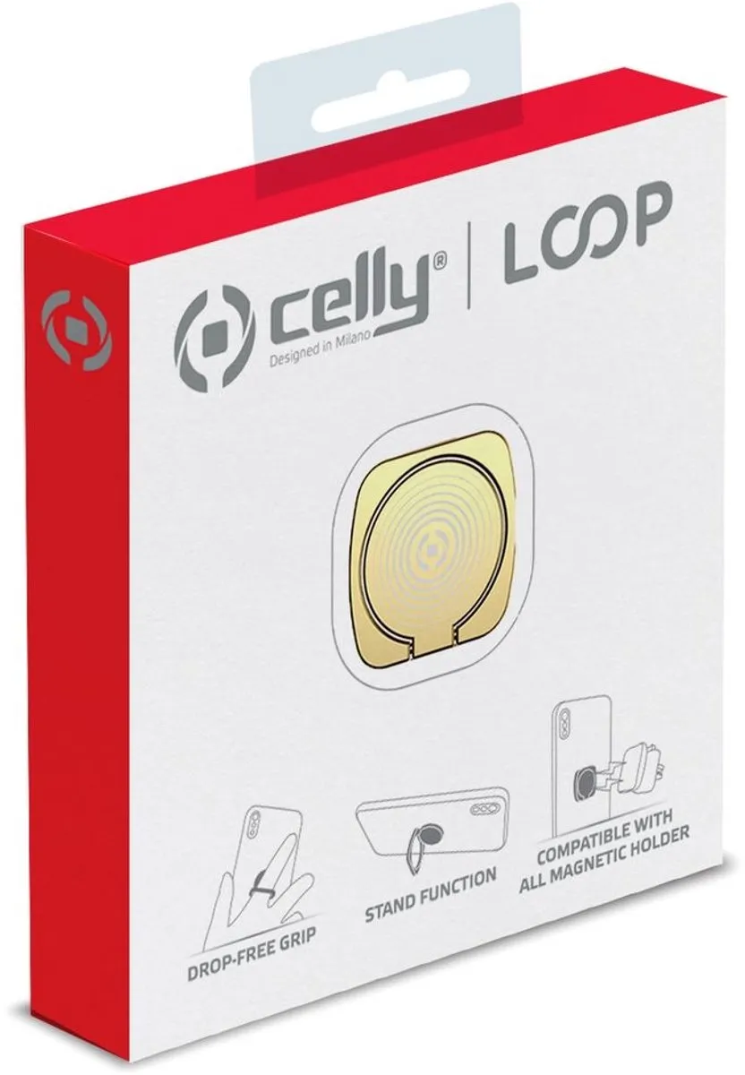 Celly Universele Smartphonehouder Loop 8021735745693 - Goud