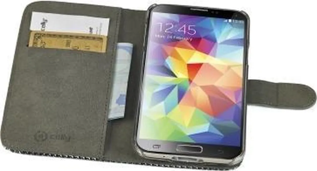 Celly Samsung Galaxy S5 Mini Pied De Poule Wallet Case - Zwart - afbeelding 3 van 3