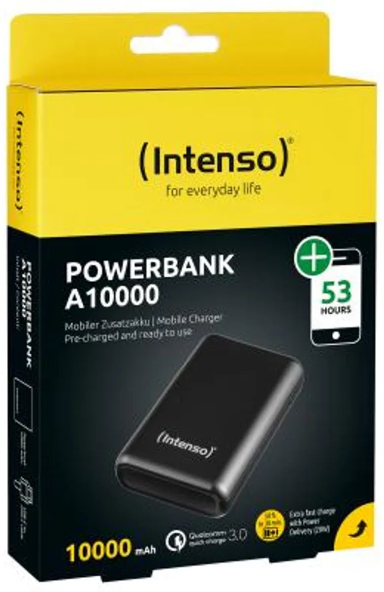 Intenso A10000 Powerbank 10000mAh - USB-A/USB-C - Zwart - afbeelding 6 van 6